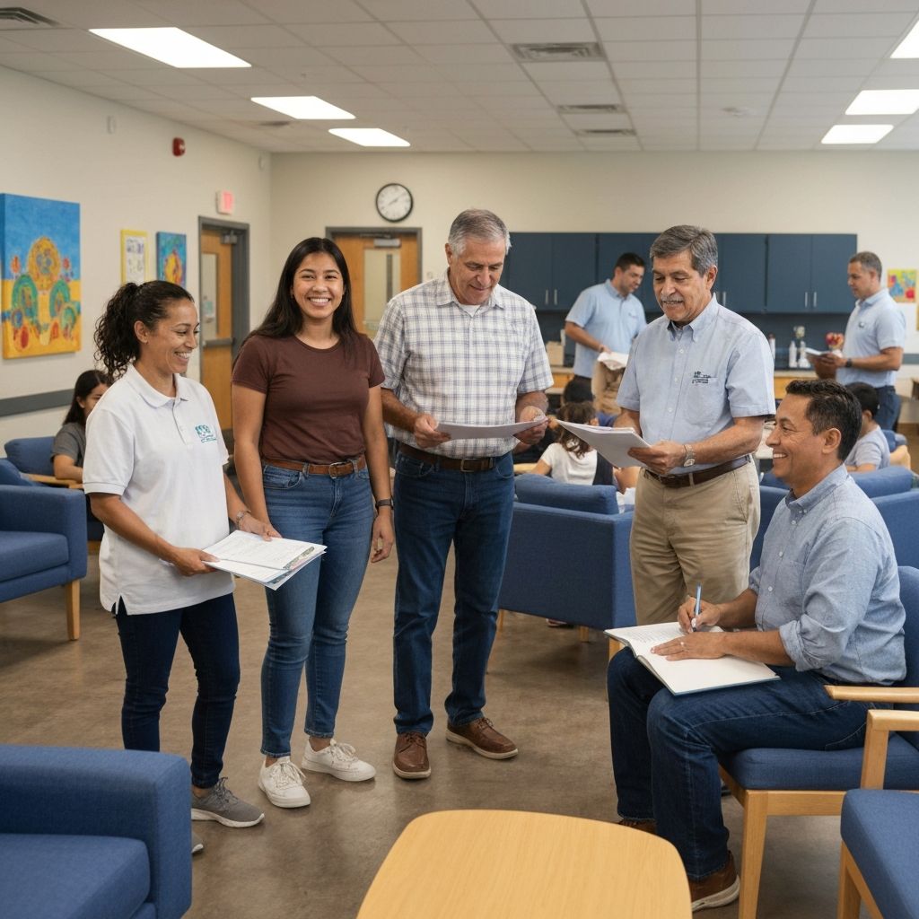 Community members working together